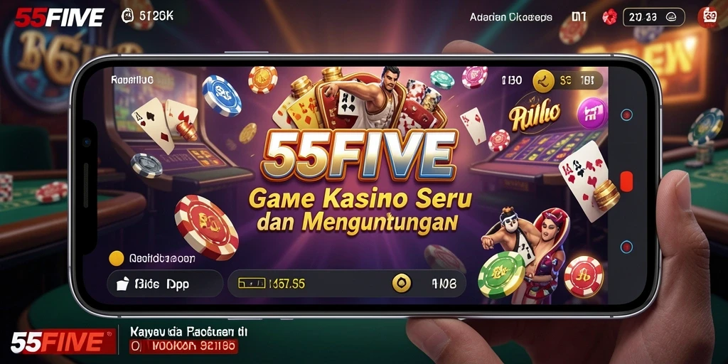 Screenshot menampilkan gameplay seru dalam aplikasi Kasino 55FIVE.