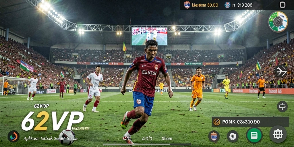 Gameplay menarik di lapangan sepak bola yang hidup.