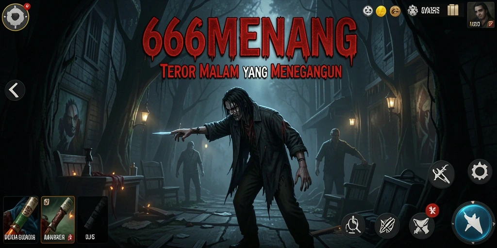 Gameplay <strong>666MENANG</strong> menampilkan suasana mencekam dan makhluk menakutkan.