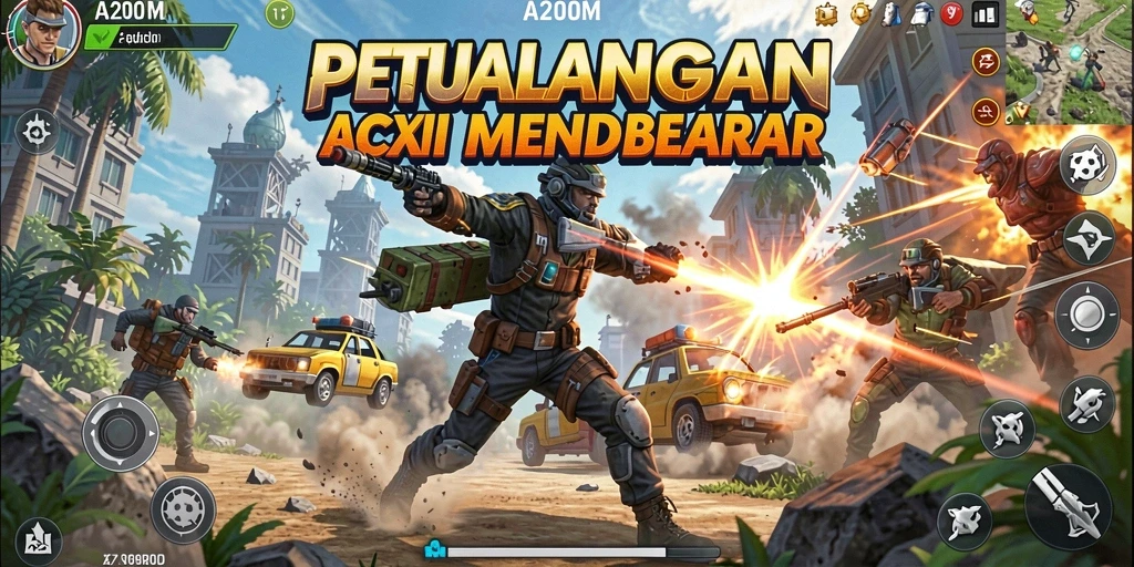 Screenshot gameplay menunjukkan aksi seru dan grafis menakjubkan A200M.