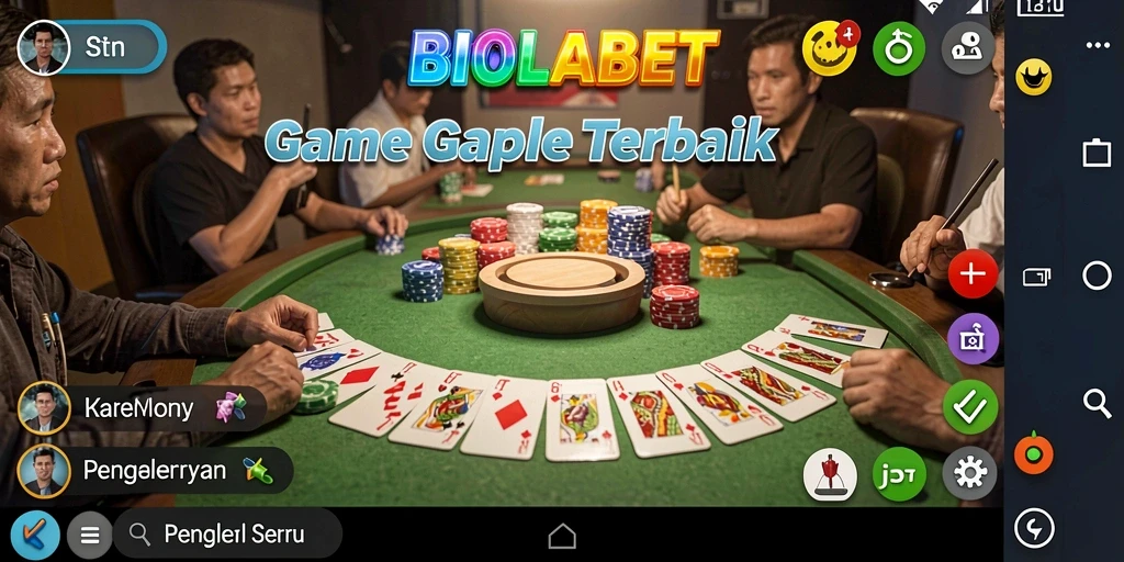Tampilan gameplay seru dalam BIOLABET yang penuh aksi Gaple.