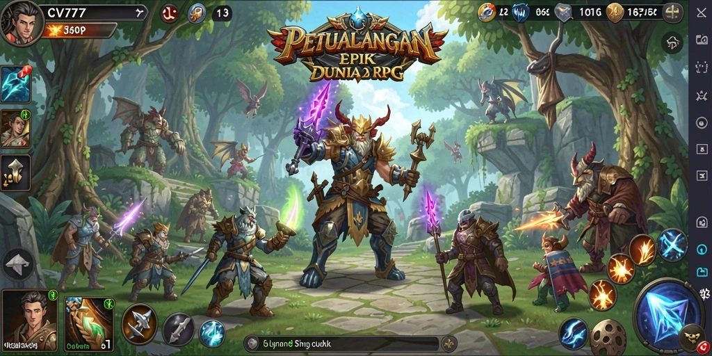 Tampilan gameplay RPG yang menakjubkan dalam CV777.