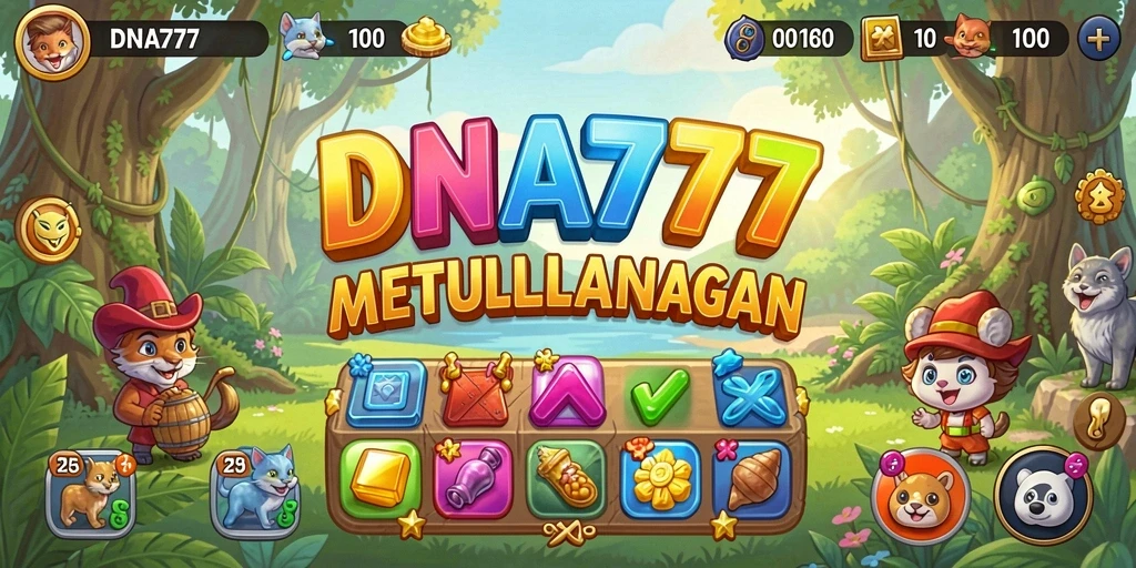 Tampilan gameplay seru dari DNA777 yang menguji strategi mencocokkan.