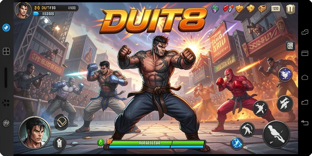 Tampilan menegangkan dari gameplay <strong>DUIT8</strong> yang mengesankan.