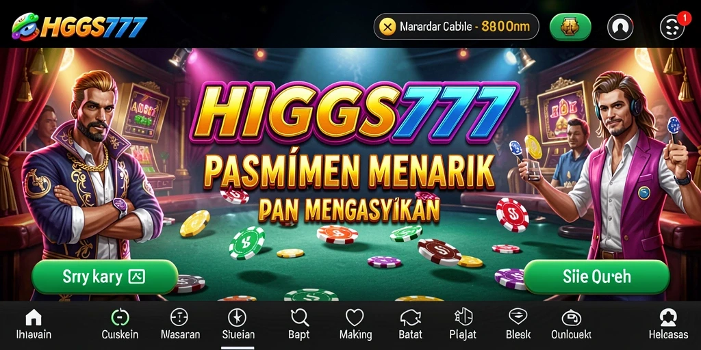 Tampilan menarik gameplay HIGGS777 dengan fitur kasino yang mengesankan.