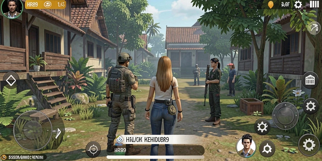 Tampilan gameplay menarik dari HR89 yang menunjukkan interaksi karakter.