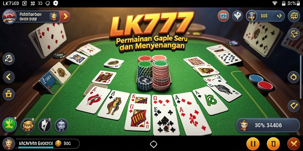 Tampilan seru gameplay Gaple di LK777 dengan teman-teman.