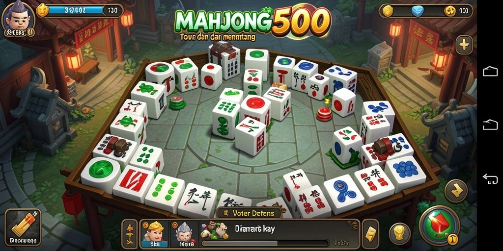 Tampilan gameplay menegangkan dari MAHJONG500 dalam Tower Defense.