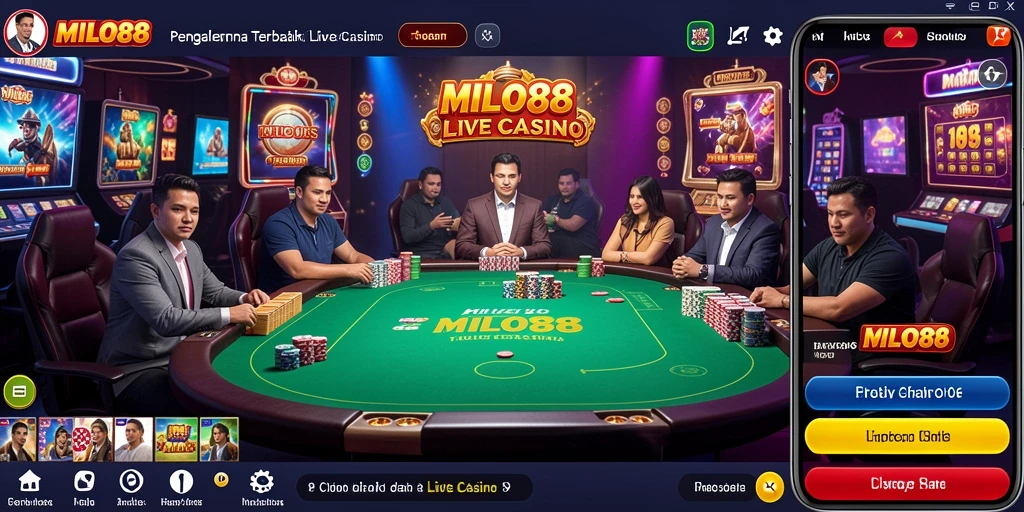 Tampilan utama gameplay Live Casino di MILO88 yang menegangkan.