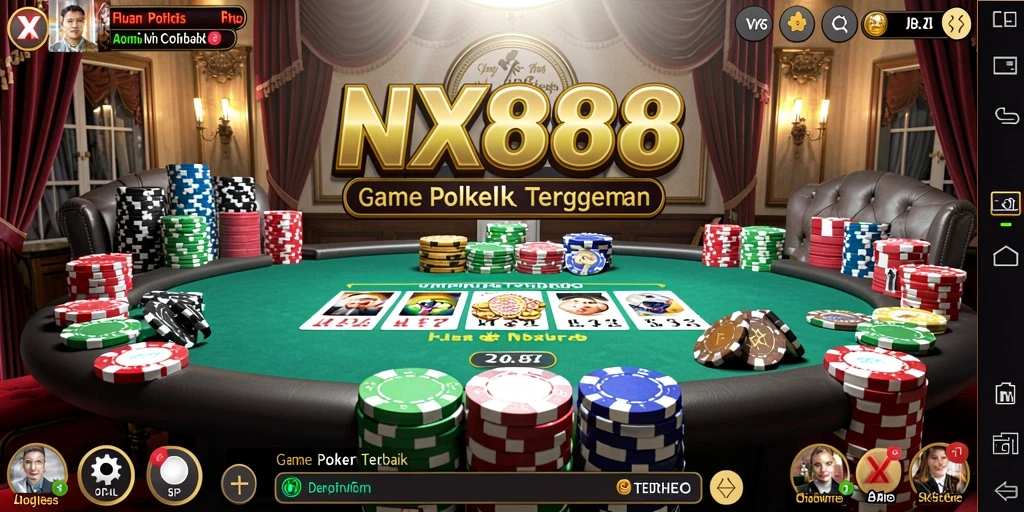 Tampilan gameplay seru di NX888 dengan suasana Poker yang nyata.