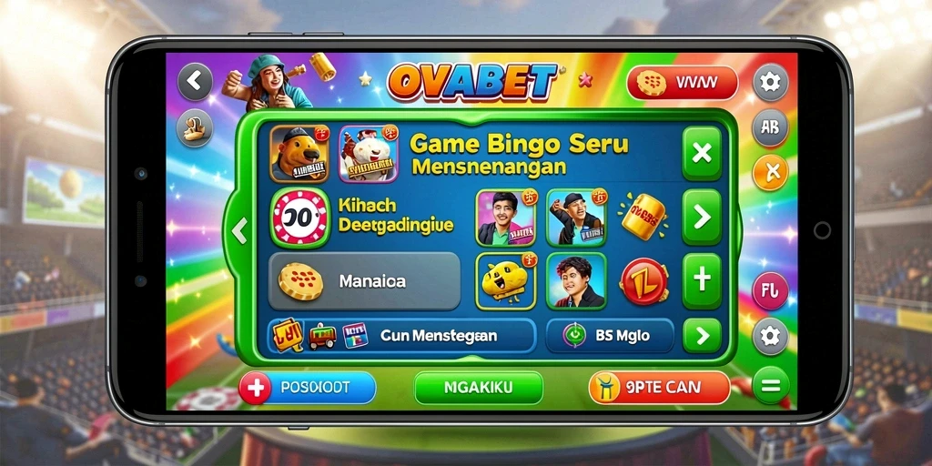 Screenshot gameplay OVABET menunjukkan suasana Bingo yang seru dan interaktif.