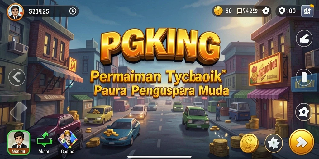 Tampilan gameplay PGKING menampilkan simulasi bisnis yang menarik.