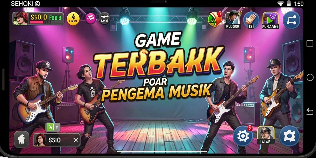 Screenshot gameplay SEHOKI dengan tantangan musik yang seru.