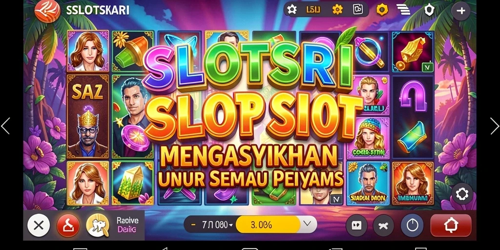 Tampilan gameplay SLOTSRI yang menarik dan penuh warna.
