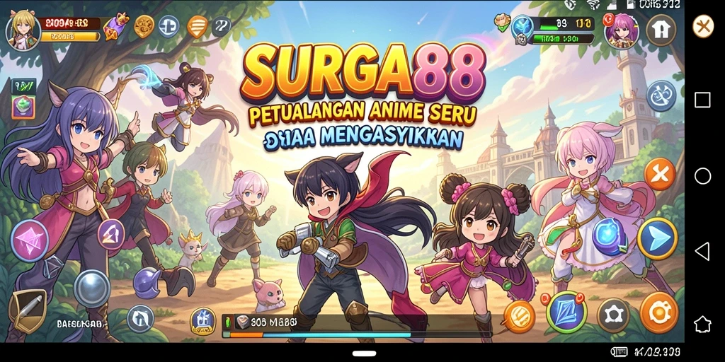 Tampilan gameplay SURGA88 yang menakjubkan dengan karakter Anime.